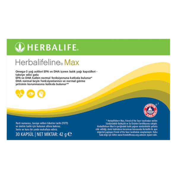 Herbalifeline Max Omega-3 EPA ve DHA İçeren Balık Yağı Kapsülleri